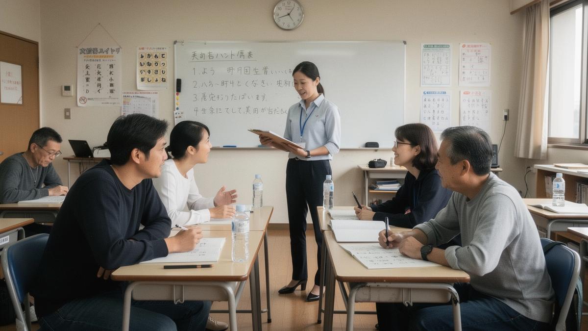 ペアで会話練習をする日本語スピーキングセッション